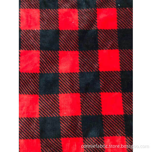 100% polyester double flanelle avec chèque imprimé